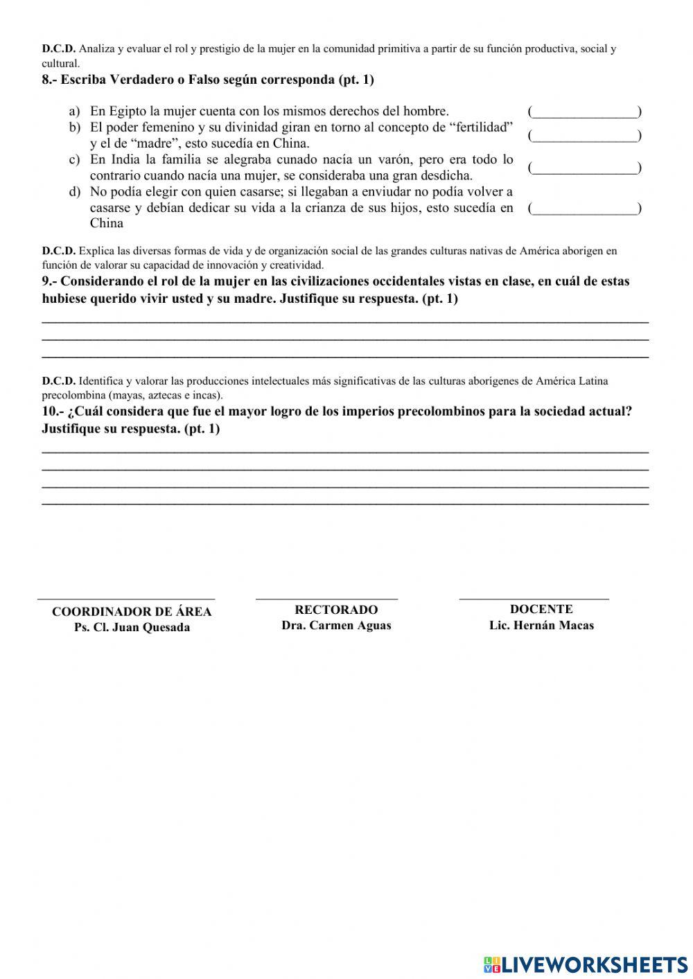 Historia Evaluación Ciclo 4