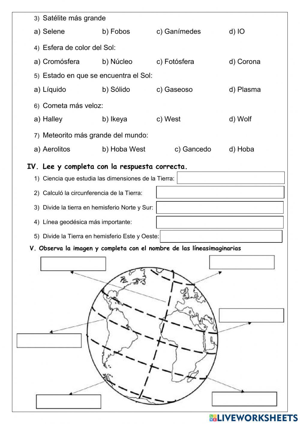 Evaluación de geografía