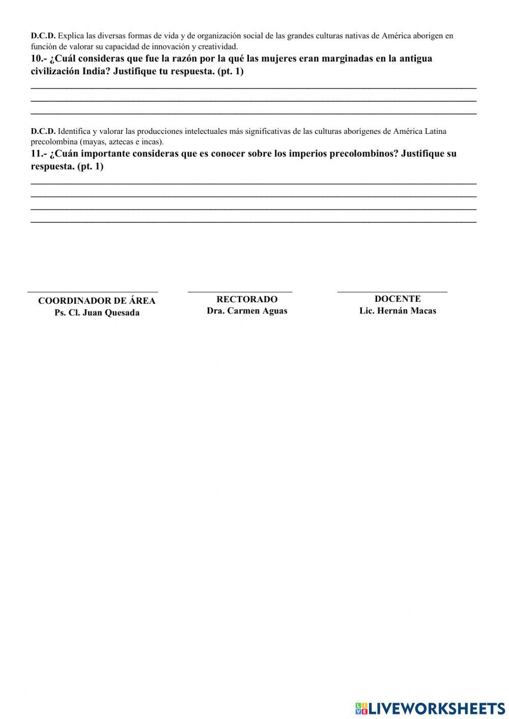 Historia Diferenciada Evaluación ciclo 4