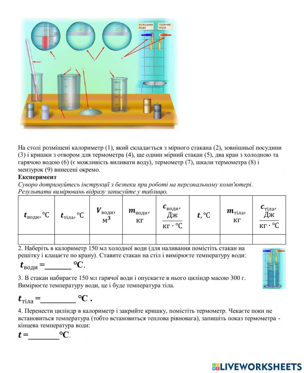Інтерактивний звіт ЛР №2 Визначення питомої теплоємності тіла.