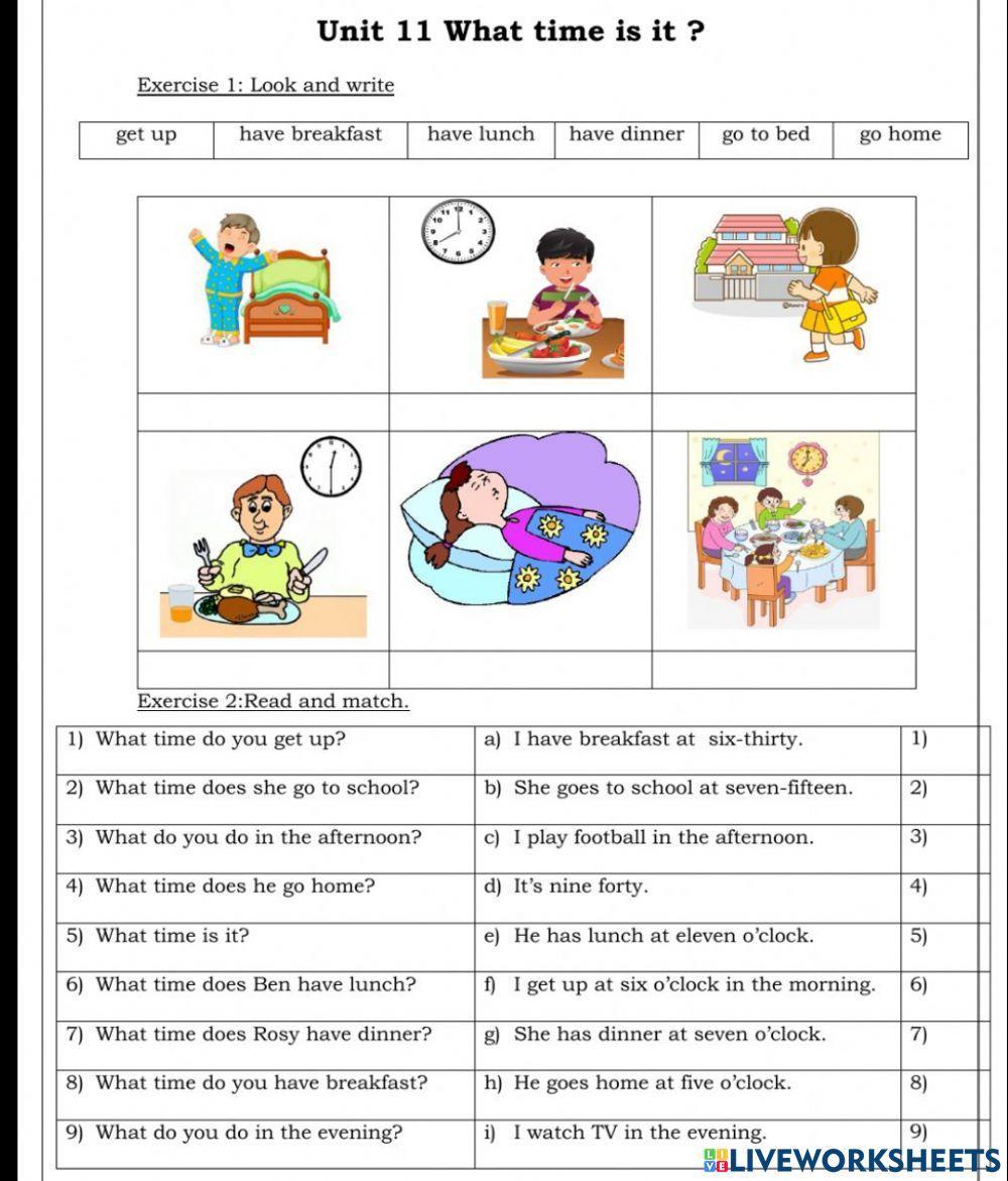 The time and activities The time and activities