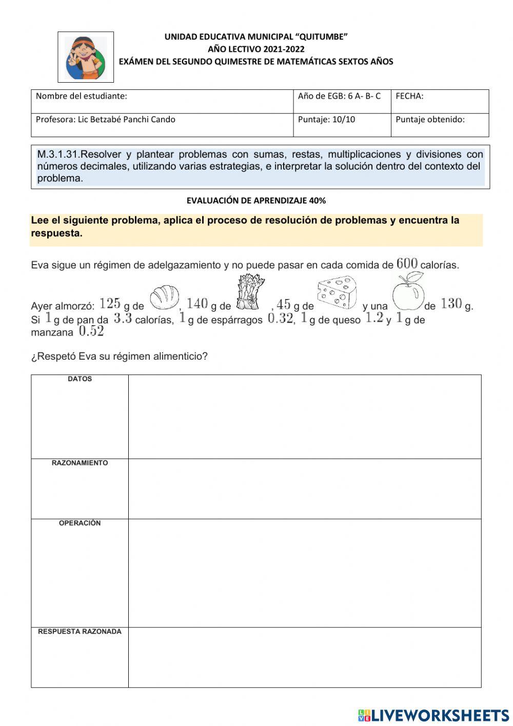 Examen Segundo Quimestre