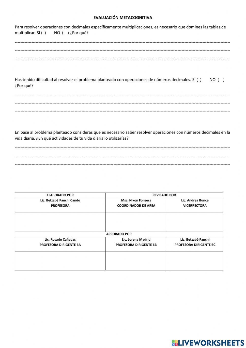 Evaluación Segundo Quimestre