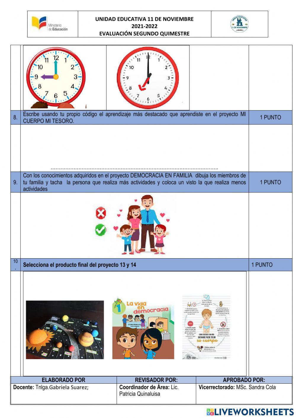 Evaluacion 2q MATEMATICA ADAPTACION