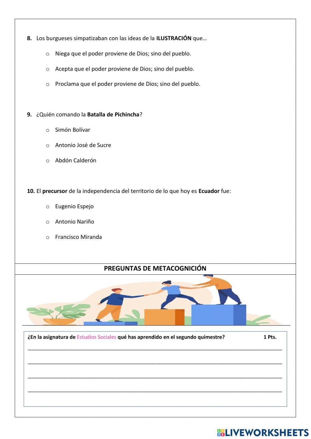 Evaluación EESS II Quimestre 9no año