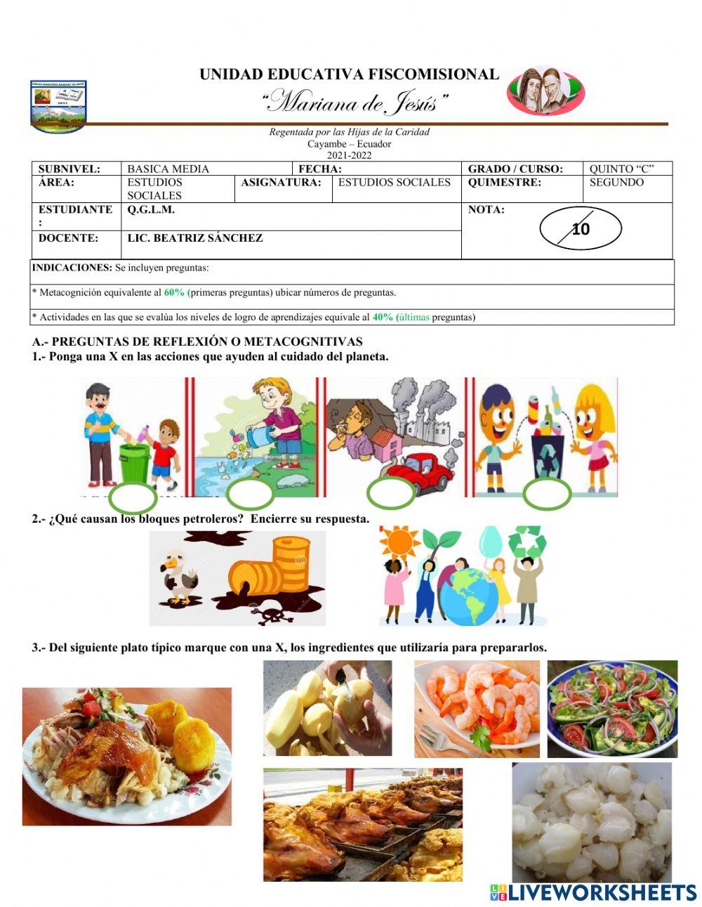 Evaluacion estudios sociales