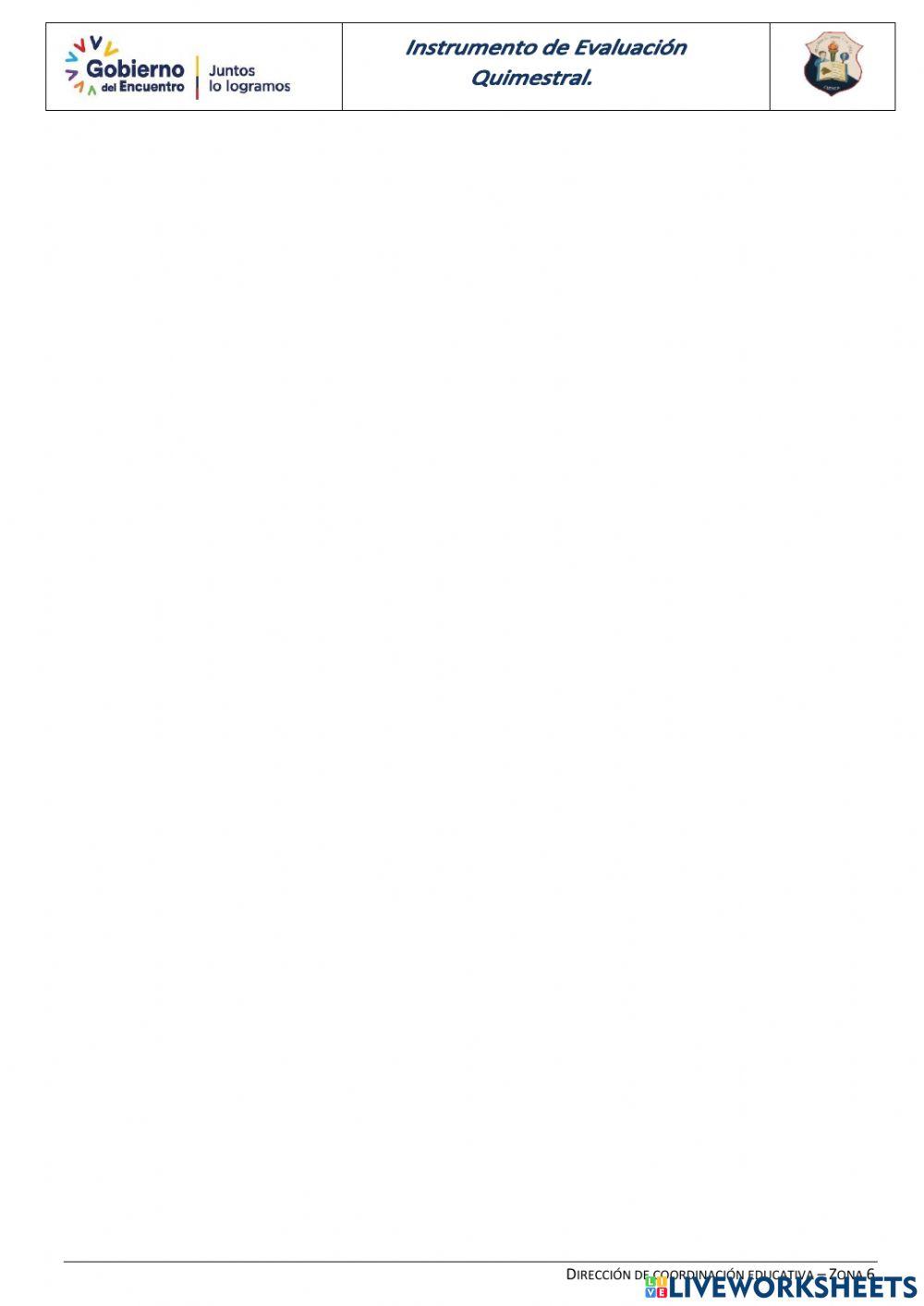 Examen quimestral EESS