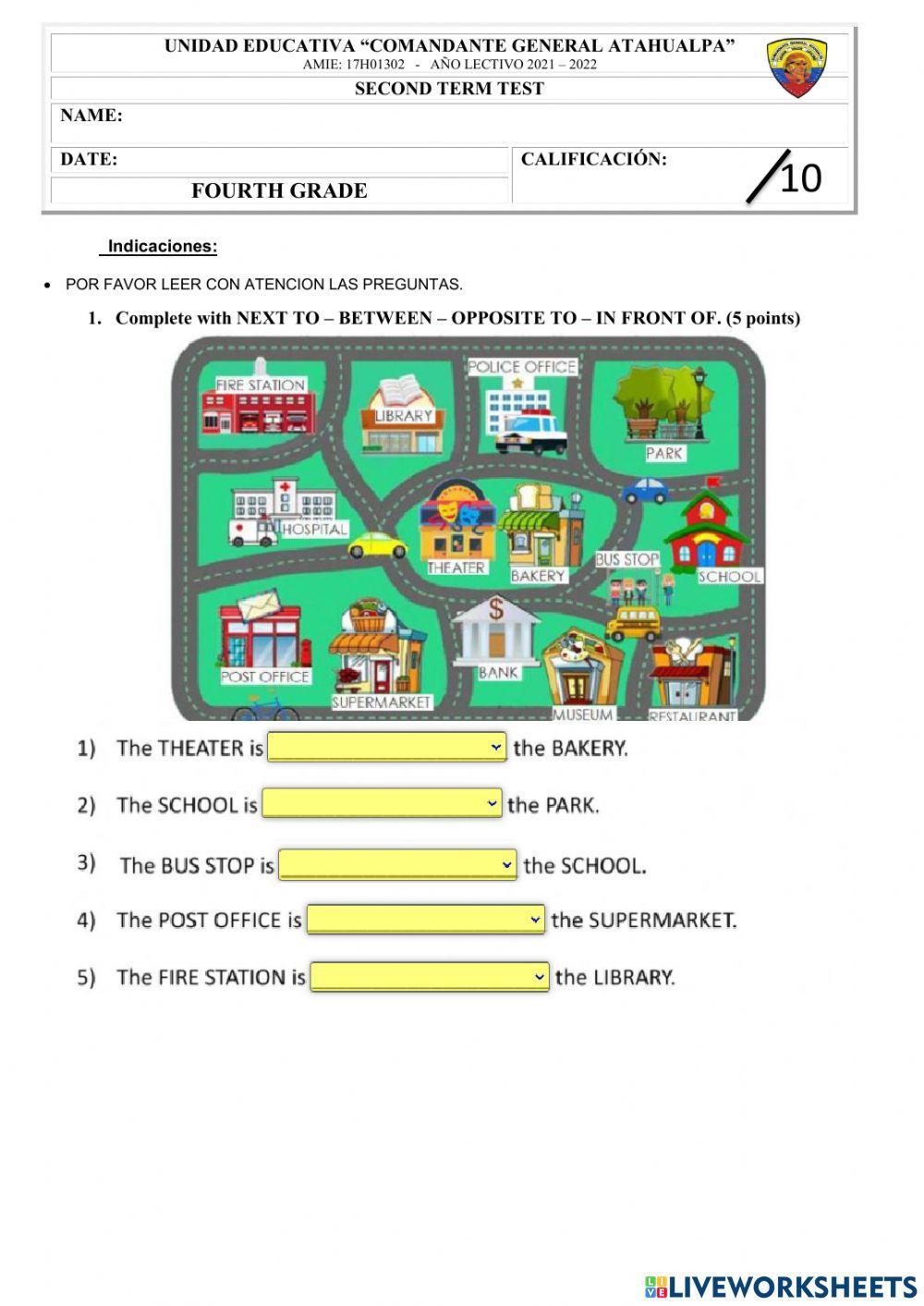 English EXAM FOURTH COGNA