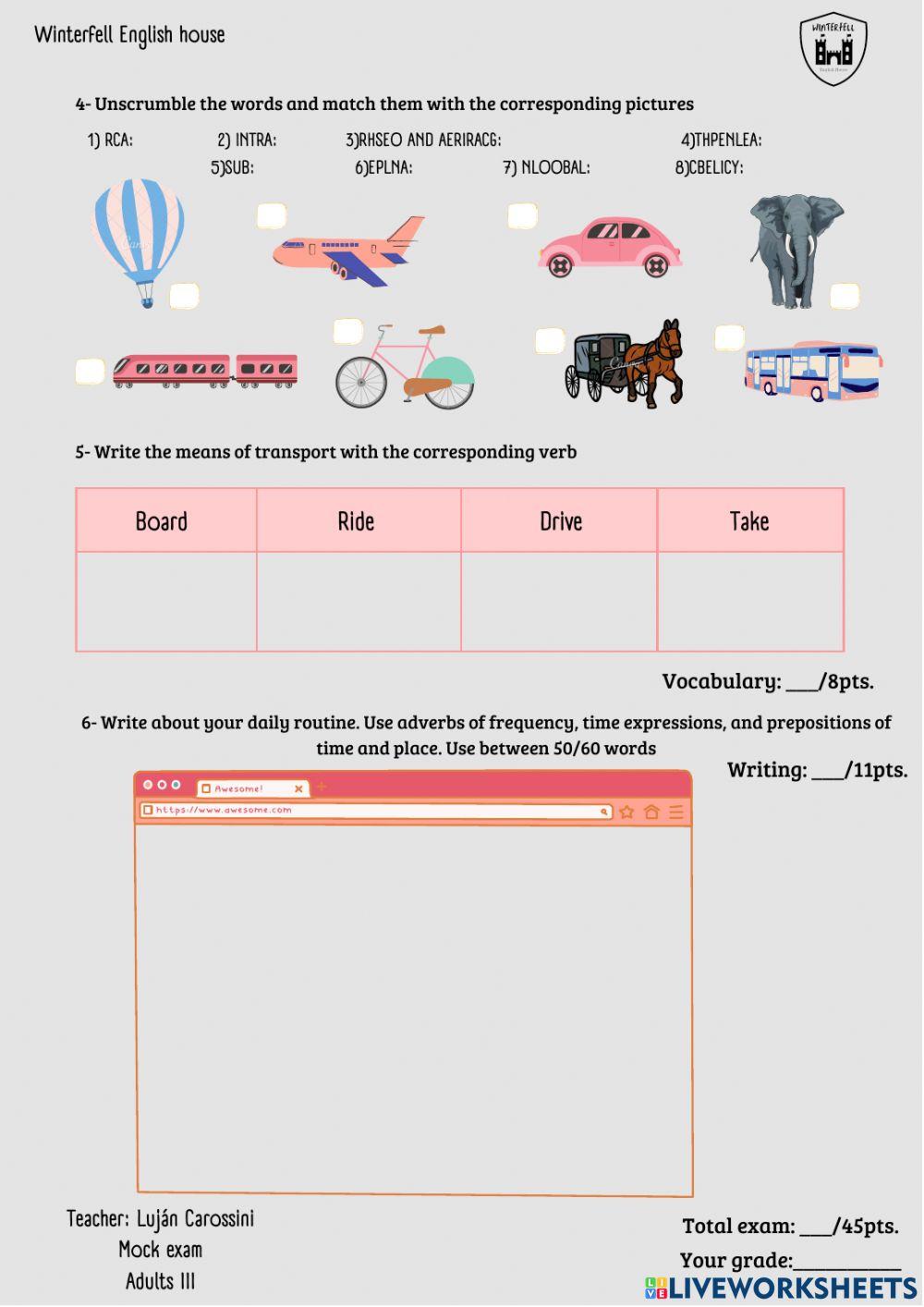 Mock exam: mid-term exam July 2022
