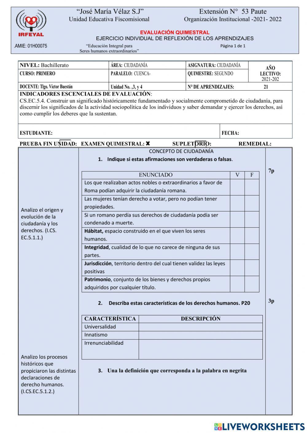 Examen de ciudadanía