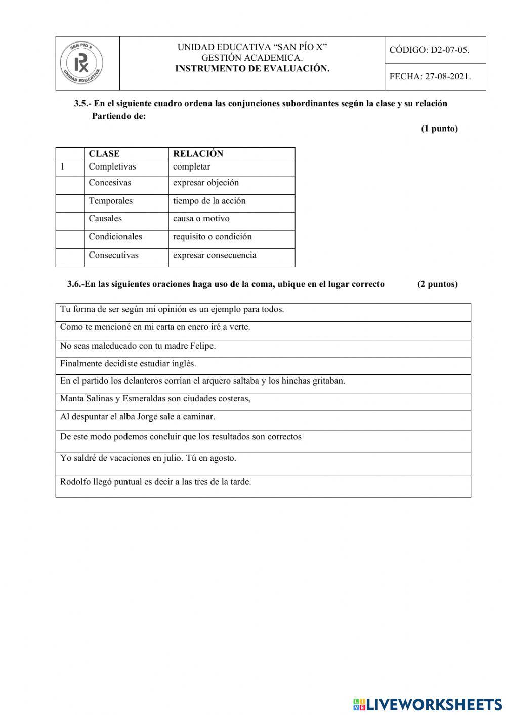 Evaluación 4to parcial