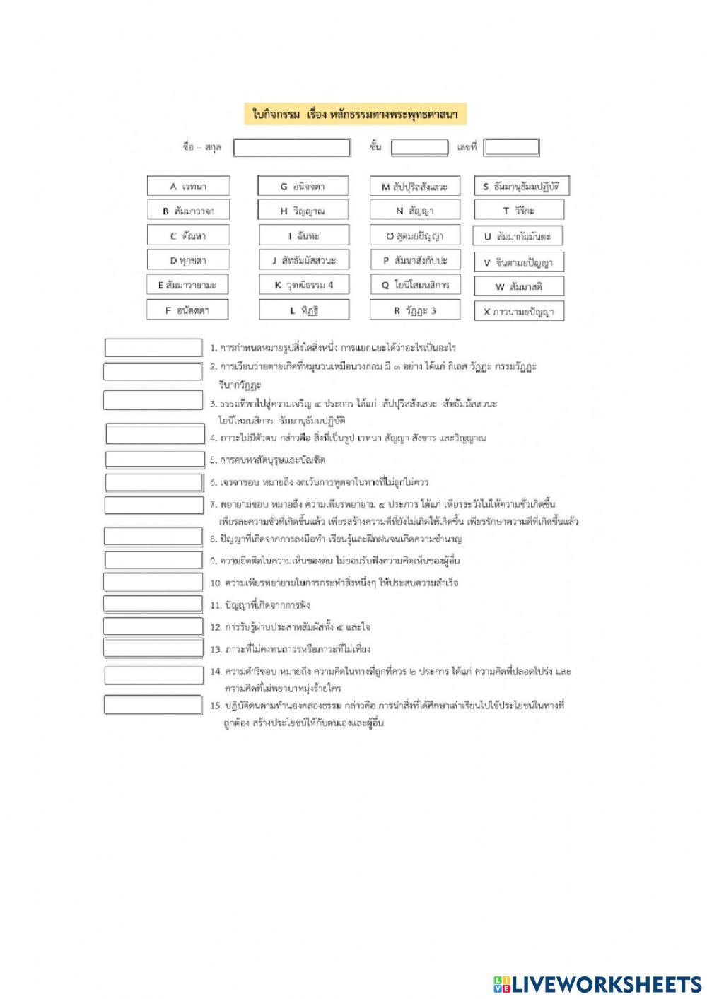 หลักธรรมทางพระพุทธศาสนา