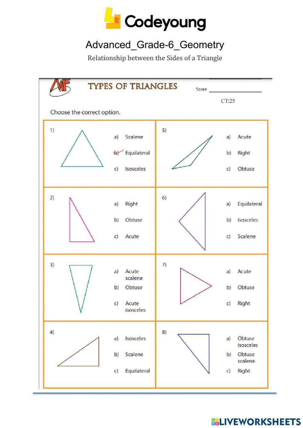 Relationship between the Sides of a Triangle Advanced