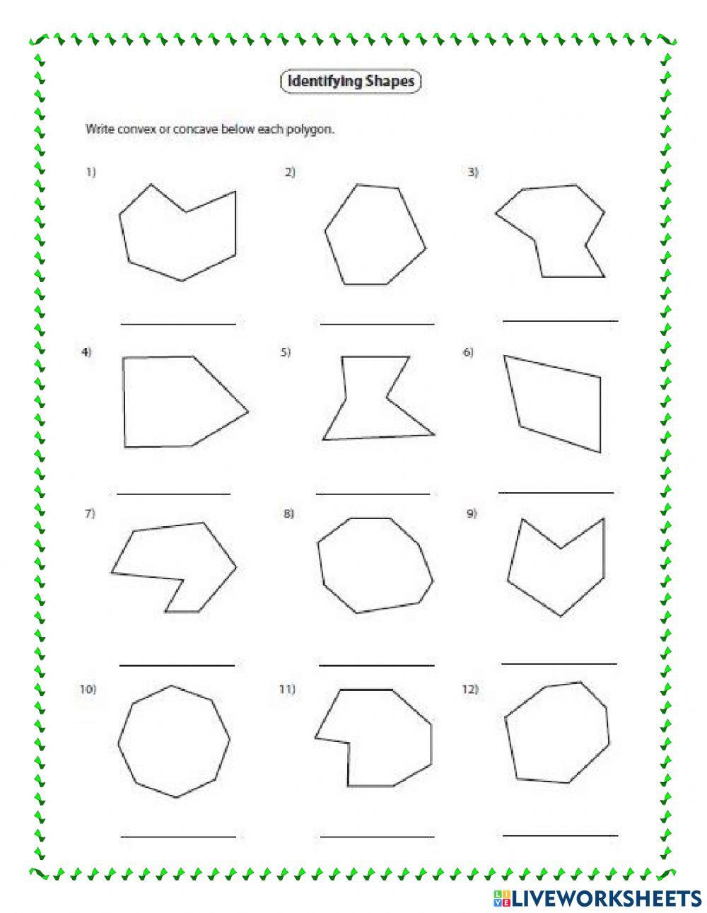 Concave and Convex polygons worksheet | Live Worksheets Concave and Convex polygons worksheet | Live Worksheets