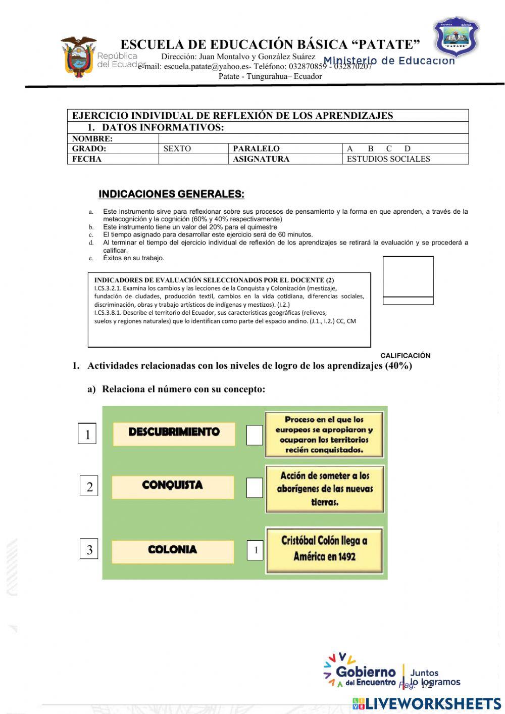 Evaluación Quimestral