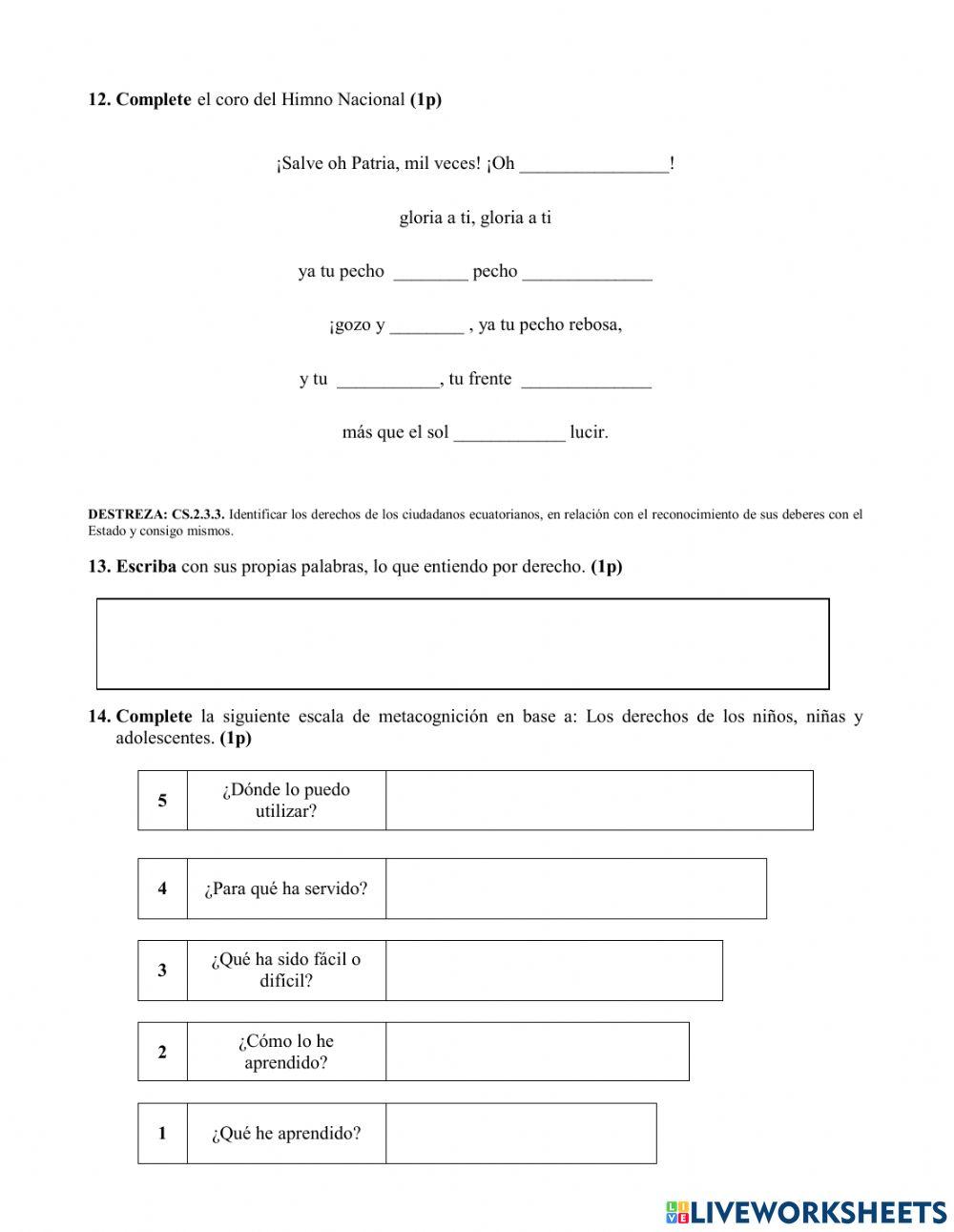 Evaluacion de estudios sociales