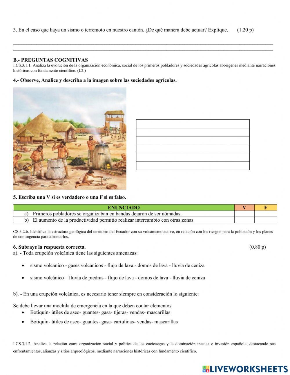 Evaluacion estudios sociales