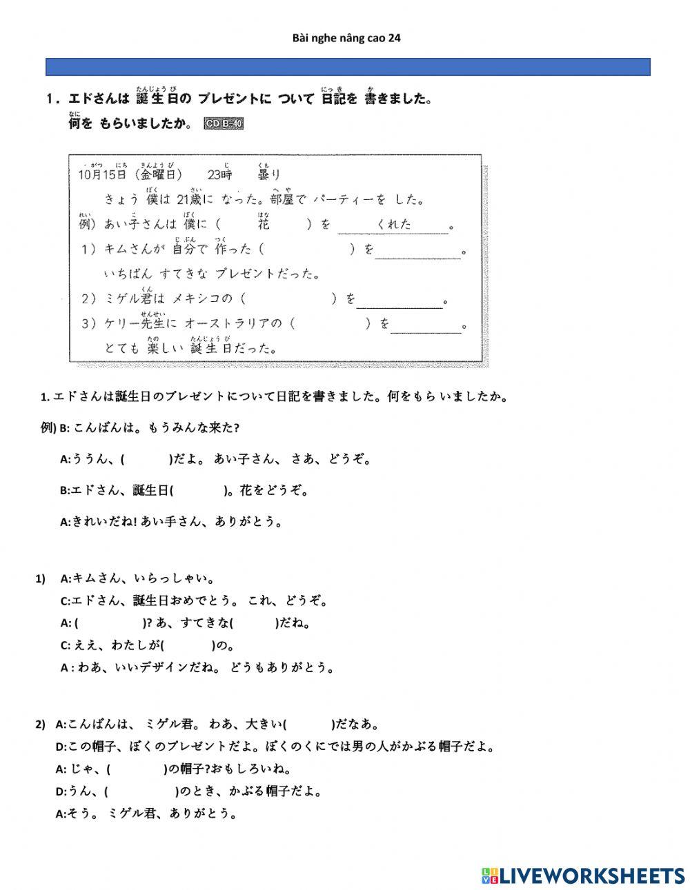 Bài nghe nâng cao 4