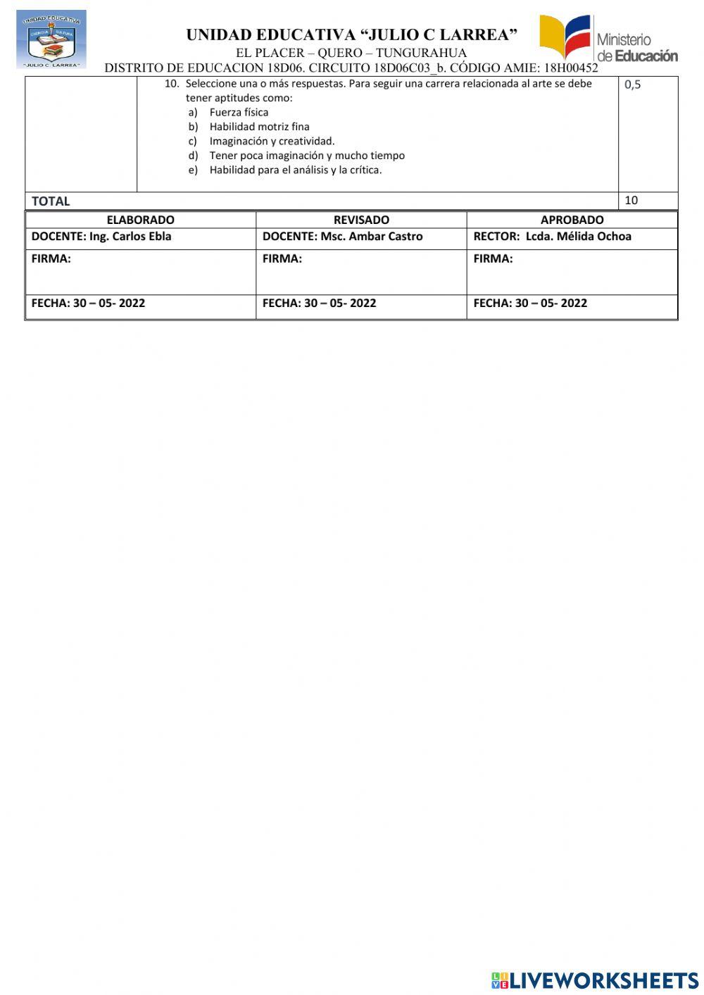 Educacion cultural y artistica