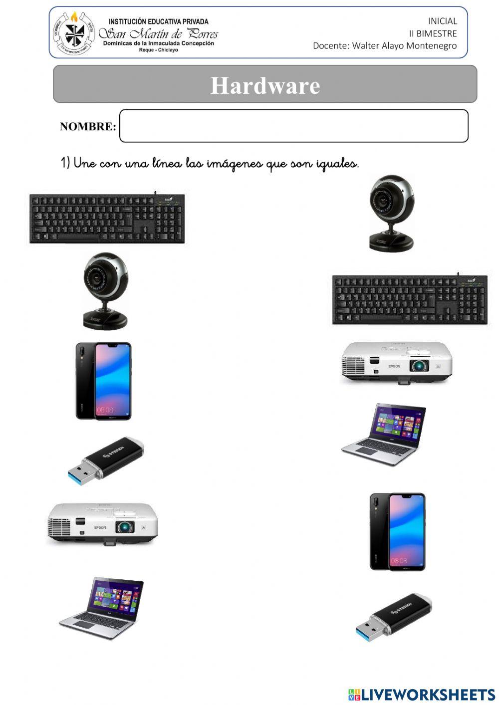 Hardware online worksheet for INICIAL | Live Worksheets