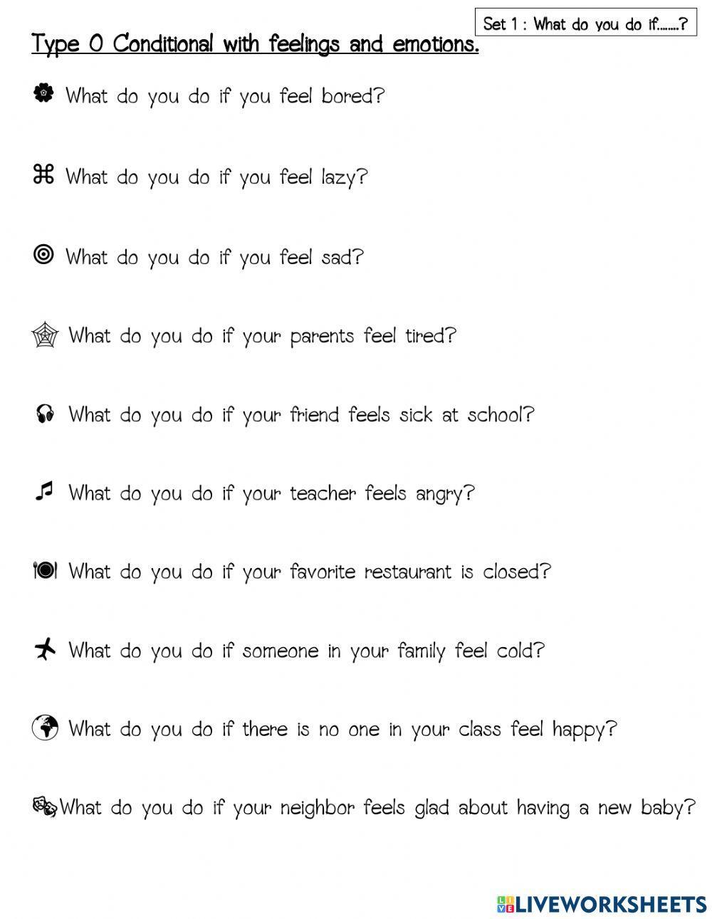 Type q Conditional with feeling and emotion