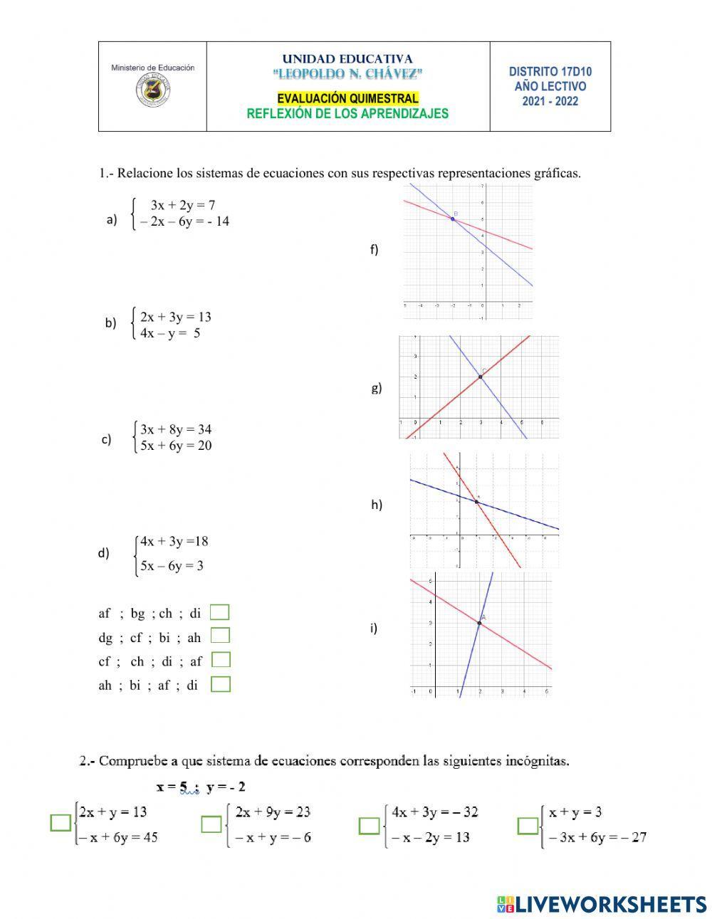 Examen 2q matemática 10º