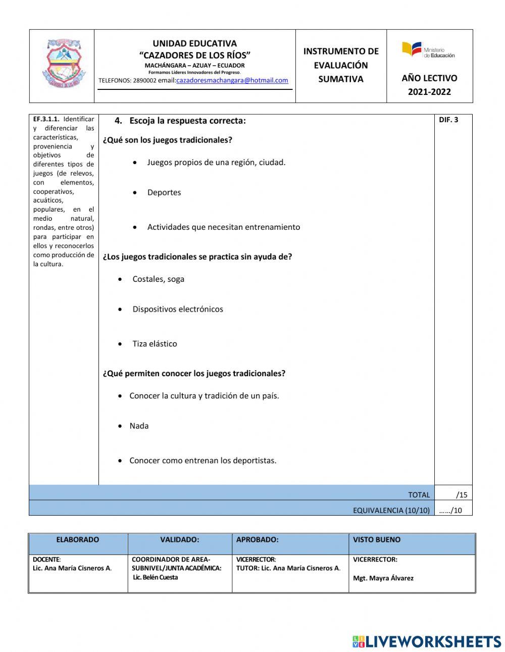 Examen cultura fisica