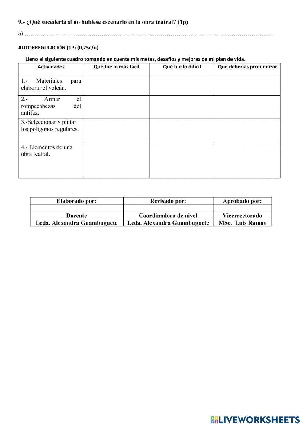 Evaluacion quimestral