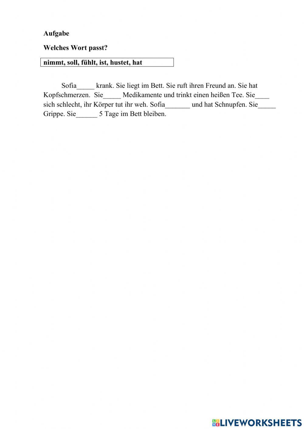 Mein Freund ist krank