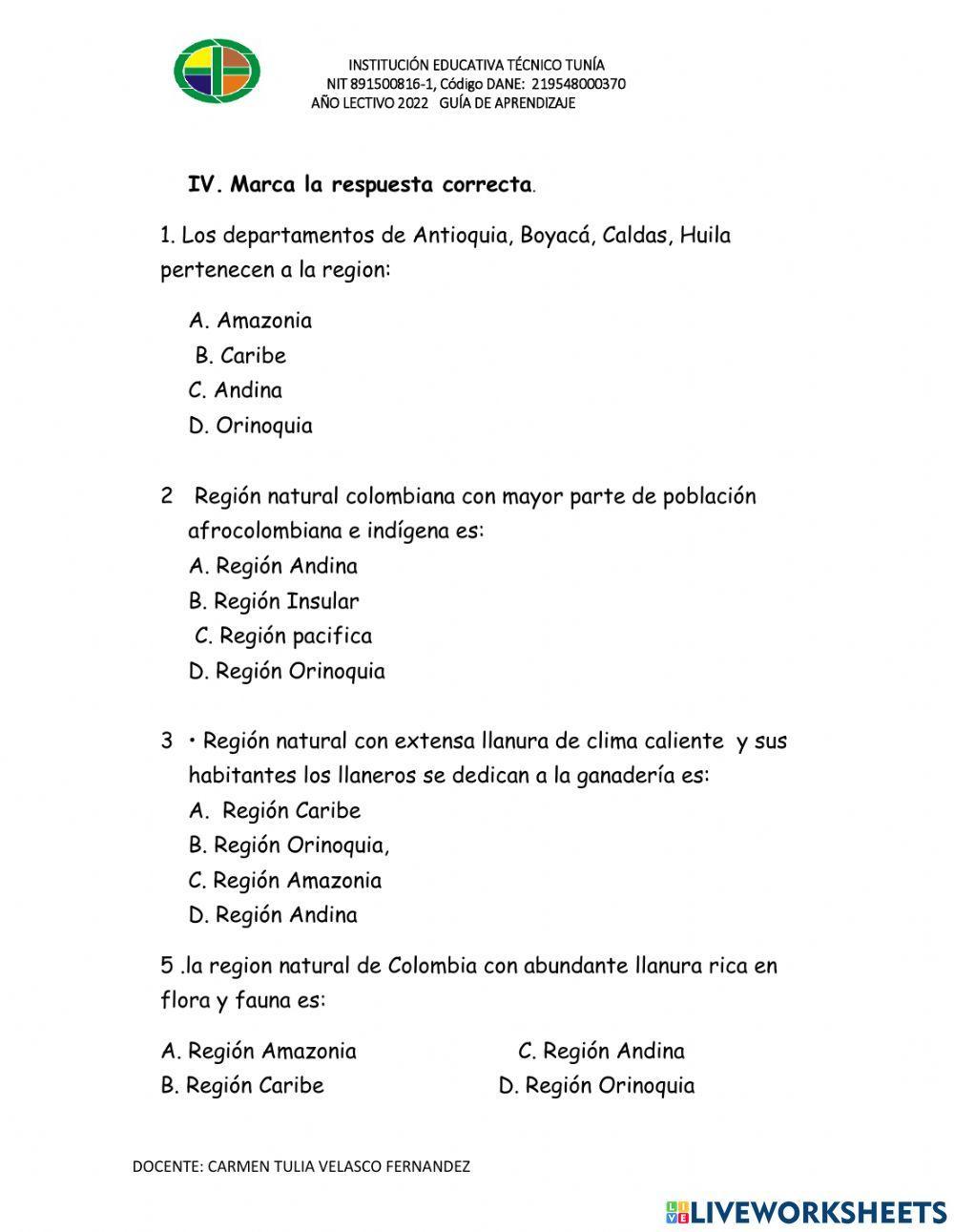 Regiones naturales de Colombia