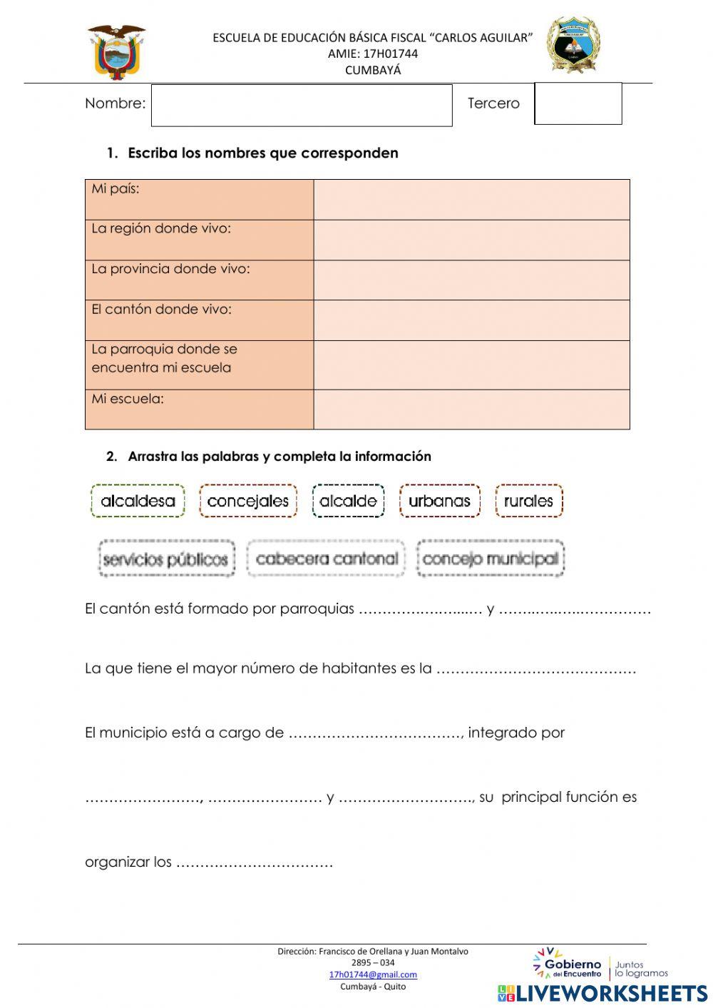 Evaluación segundo quimestre estudios sociales