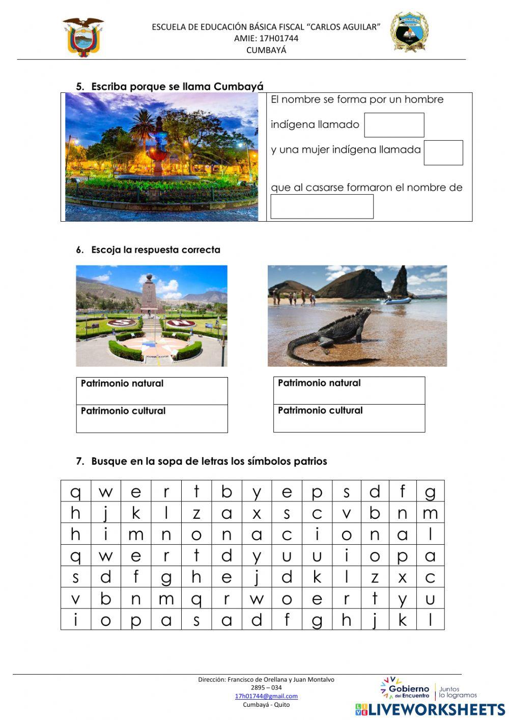 Evaluación segundo quimestre estudios sociales