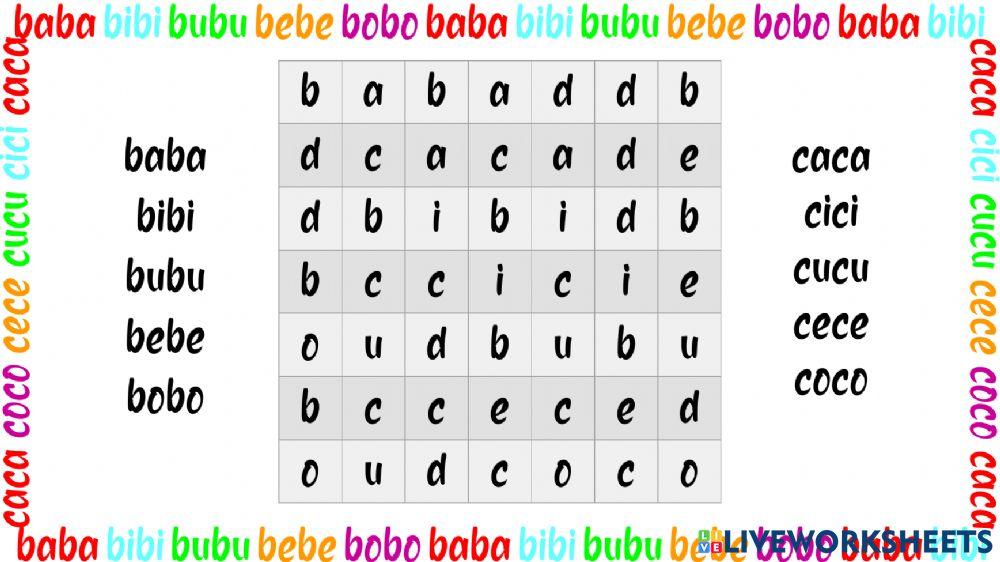 Cari Kata babibubebo - cacicuceco