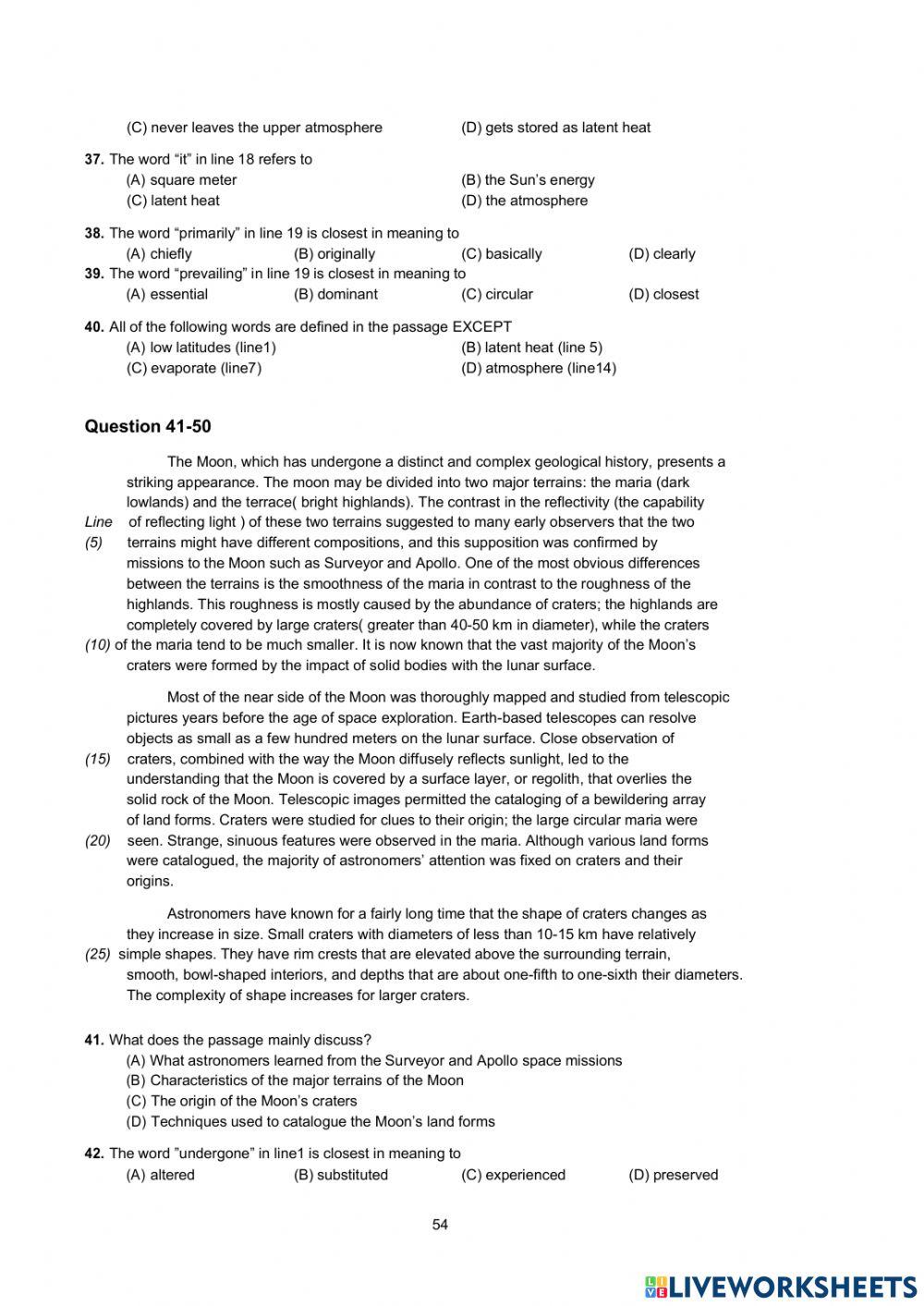 TC READING SECTION 2 - TEST 7