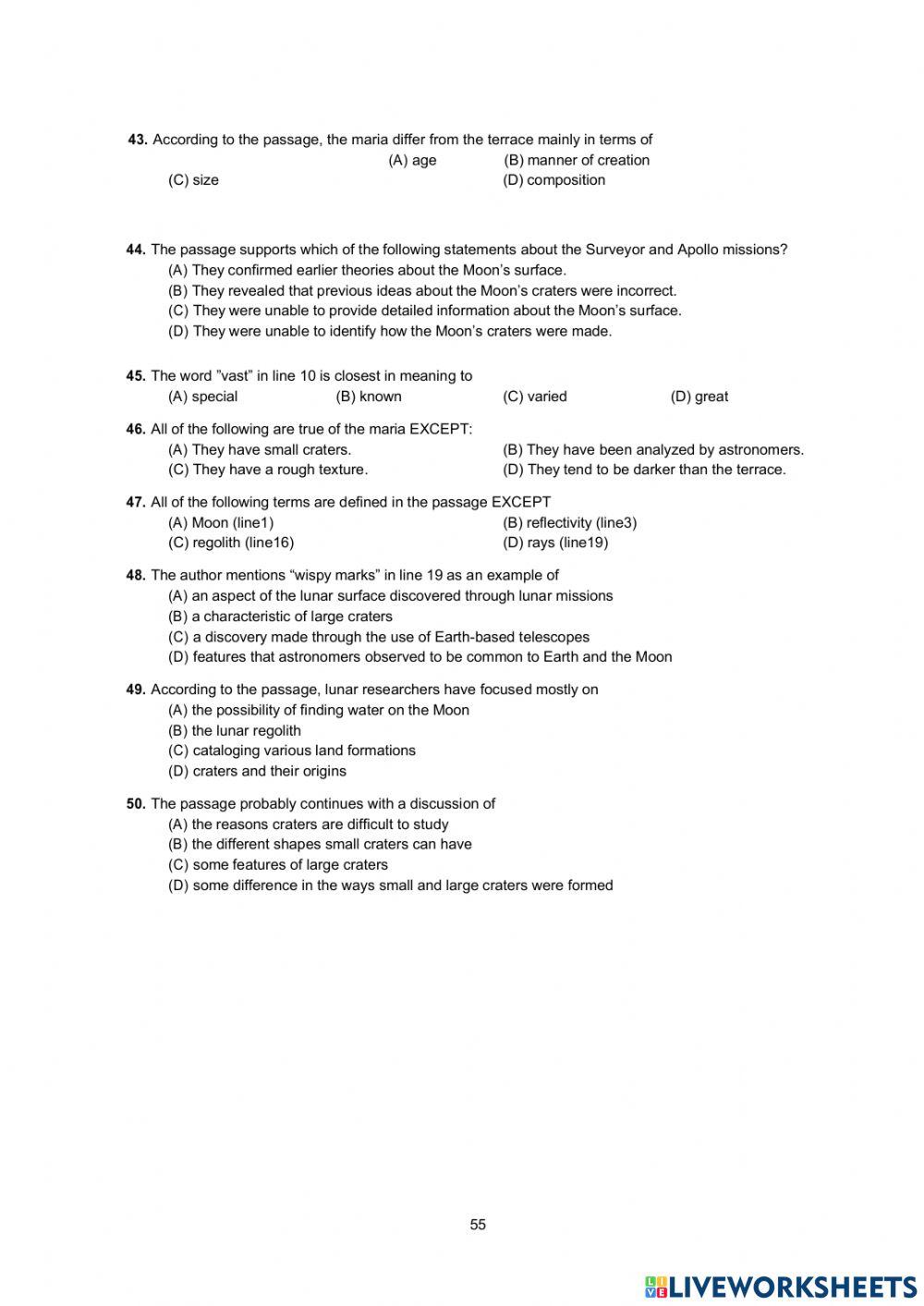 TC READING SECTION 2 - TEST 7