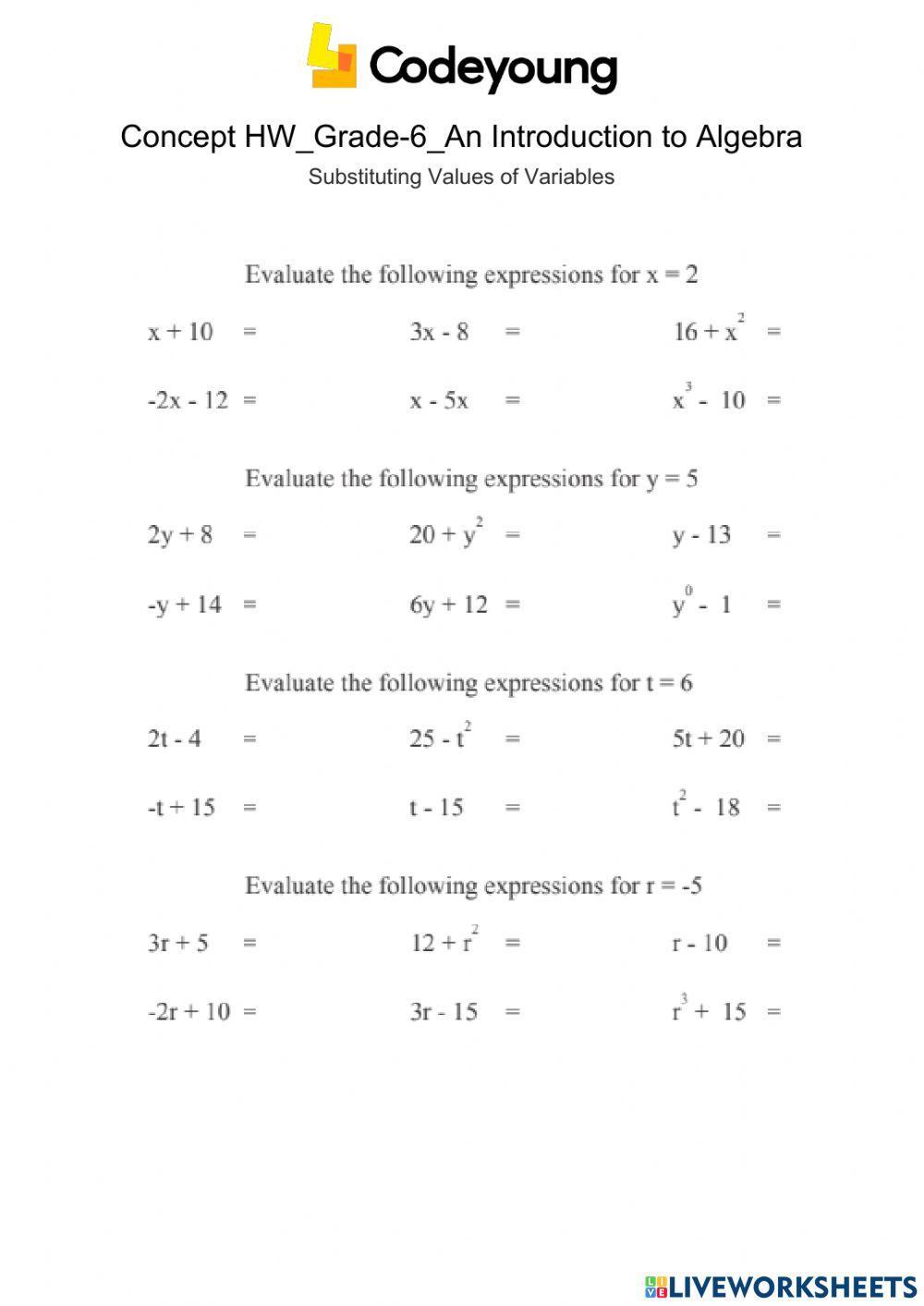 substituting-values-of-variables-concept-hw-worksheet-live-worksheets