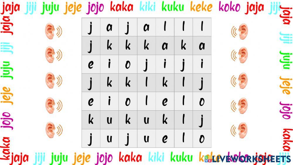Cari Kata jajijujejo - kakikukeko