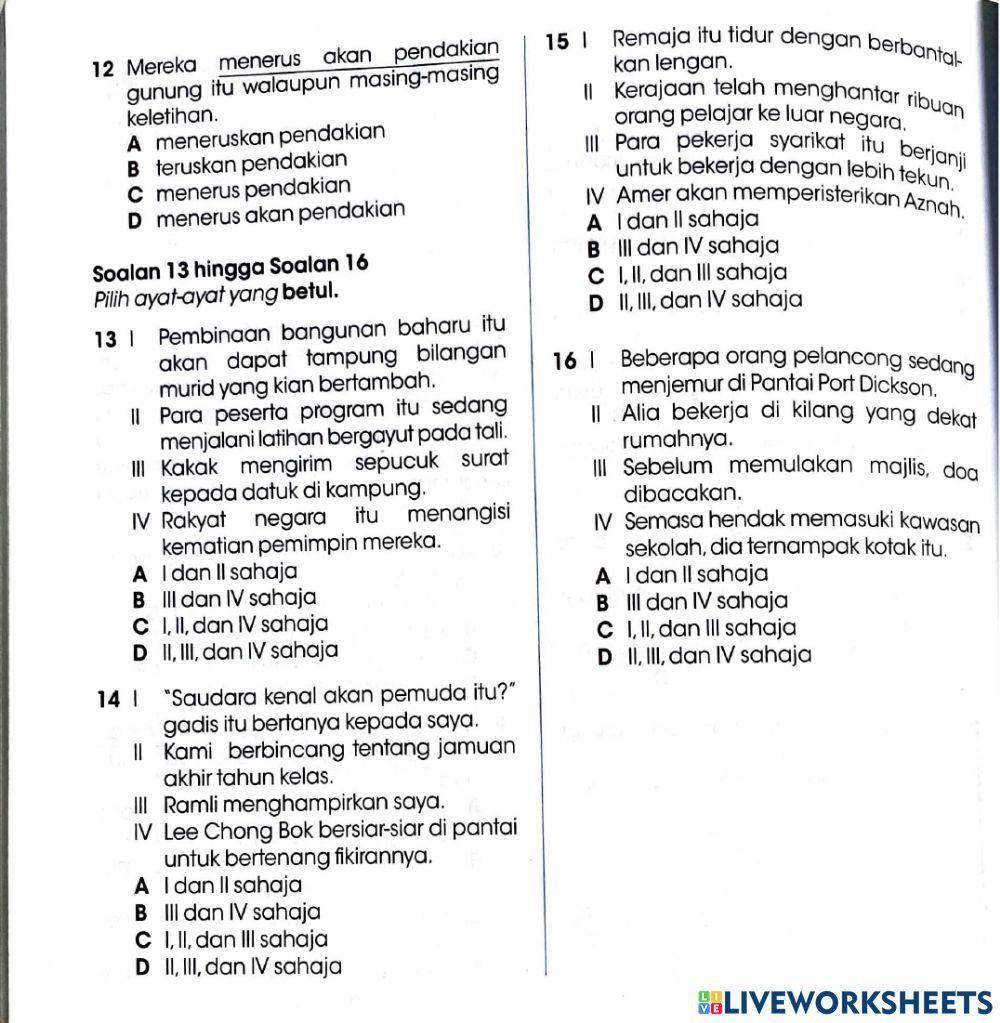 Kesalahan dalam Penggunaan Kata Kerja