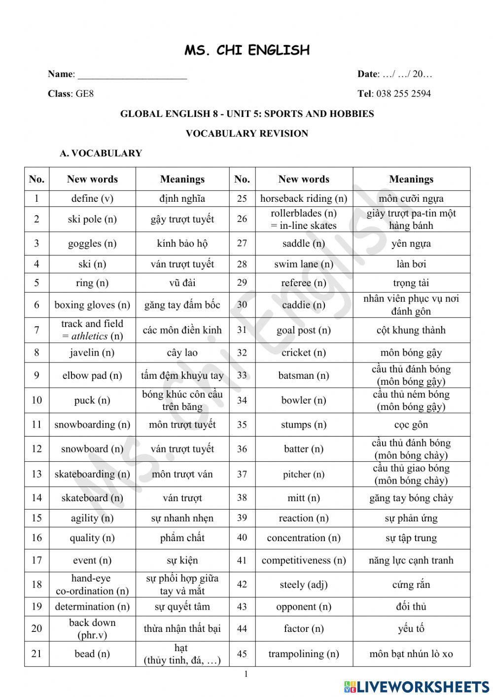 Foreign teacher-GE8-U5-VOCAB