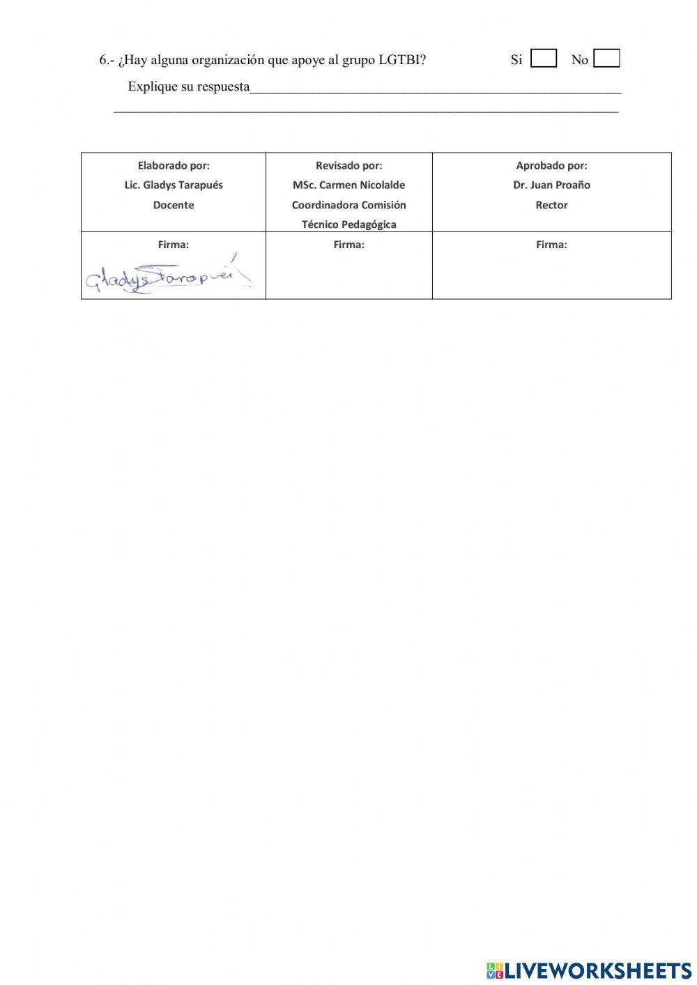 Evaluación segundo quimestre