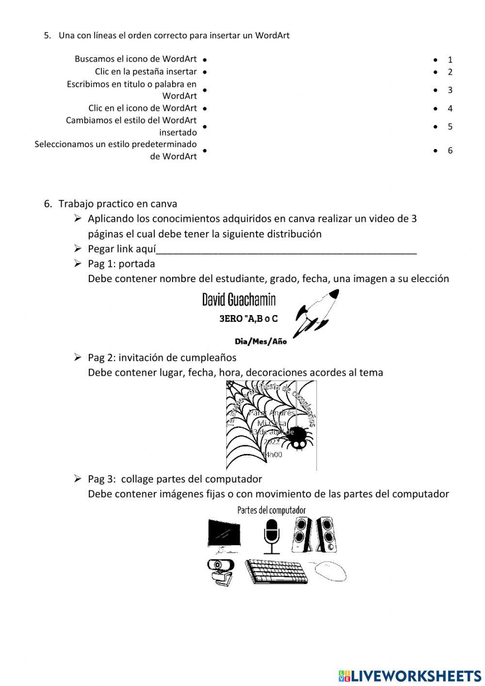 Evaluación Tercero A, B y C