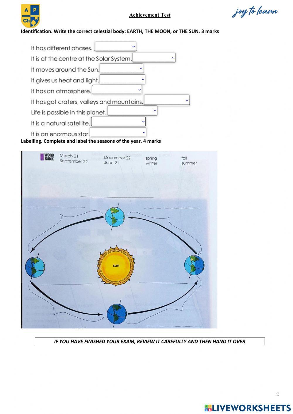 5th grade Science test