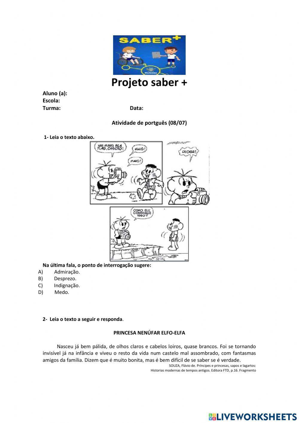 Atividade de português