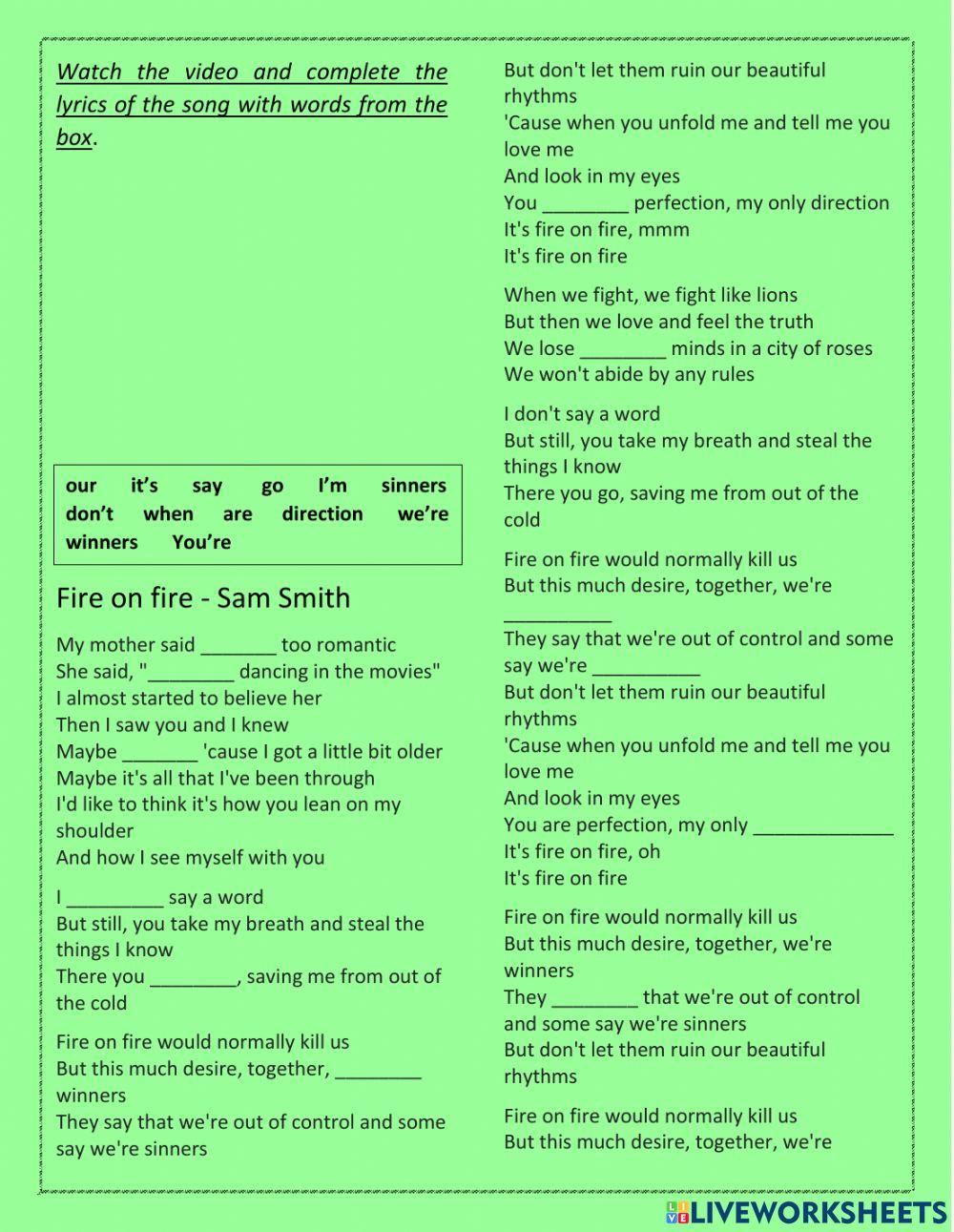 Fire on fire Sam Smith