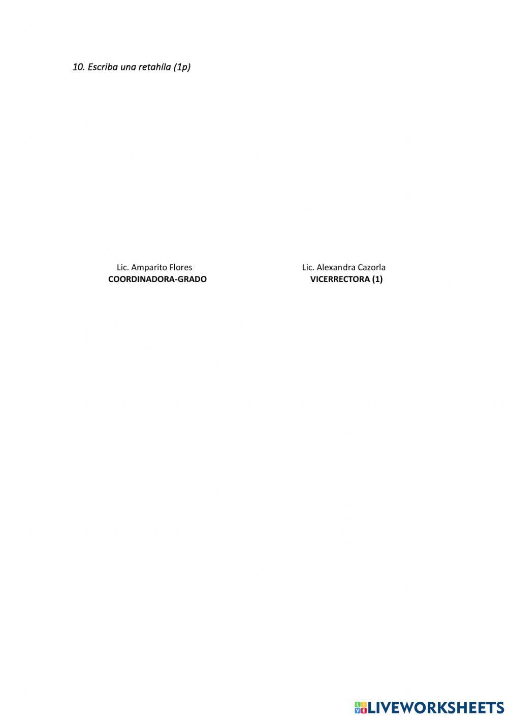 Examen de lengua y literatura