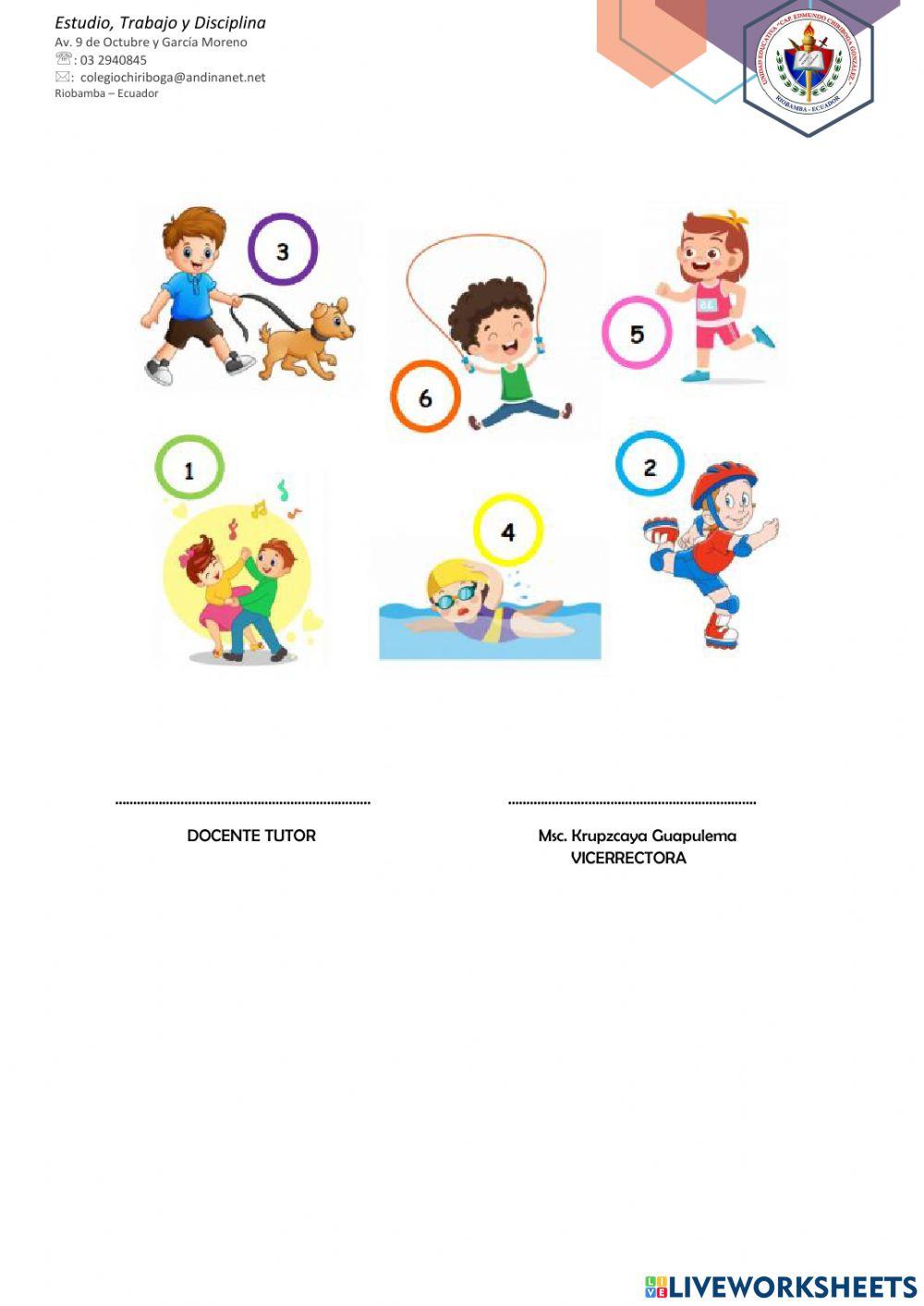 Prueba quimestral de educación física