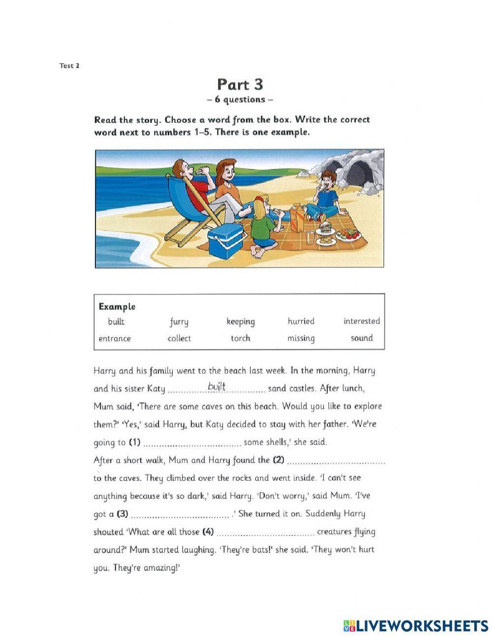 Flyers 4 Test 2 R&W Part 1-5