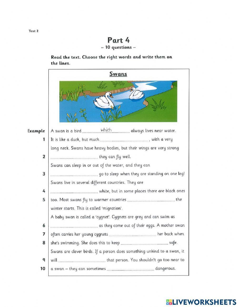 Flyers 4 Test 2 R&W Part 1-5
