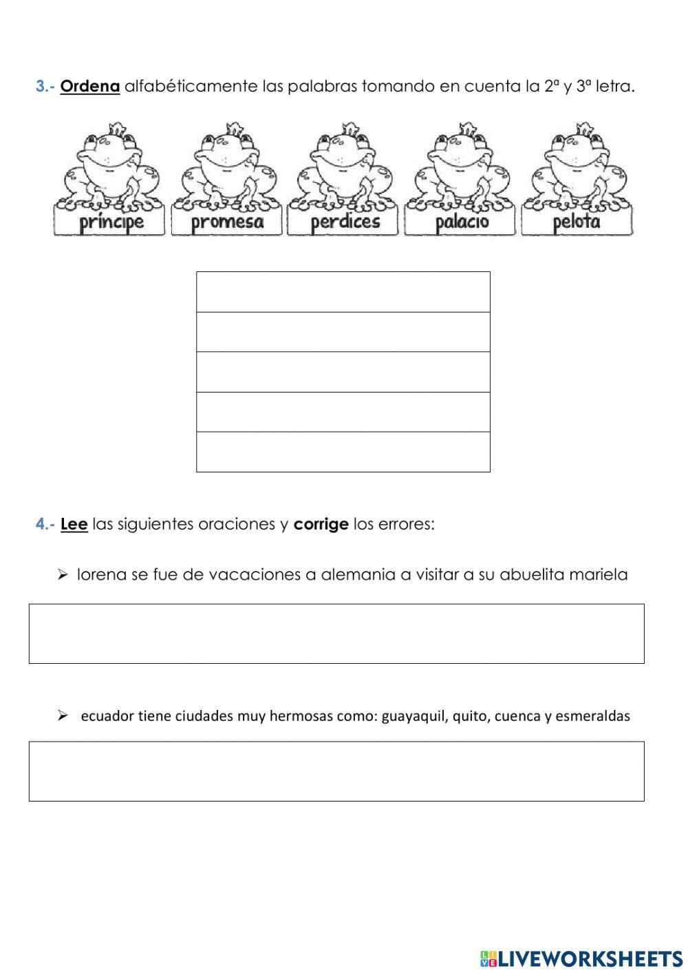 Actividades  de  Español