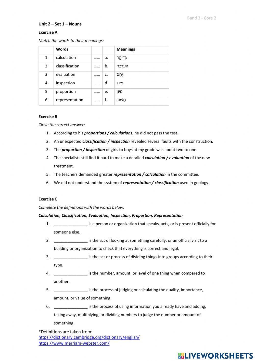 Band 3 (Core 2) - Unit 2 - Set 1